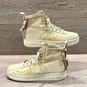 NIKE Air Force 1 AF1 SF Men's 8.5 Mid Mushroom Urban Utility Sneaker 917753-200